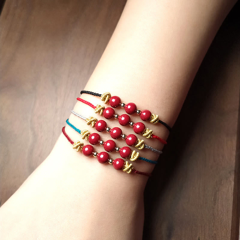 Bracelet apaisant en cinabre coloré pour la clarté mentale et l'équilibre
