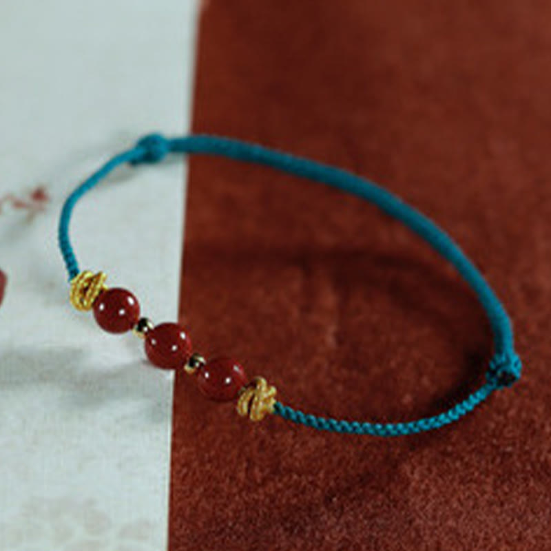 Bracelet apaisant en cinabre coloré pour la clarté mentale et l'équilibre