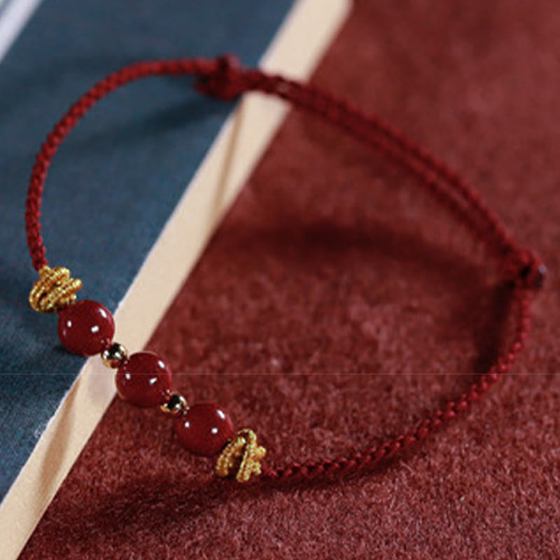 Bracelet apaisant en cinabre coloré pour la clarté mentale et l'équilibre
