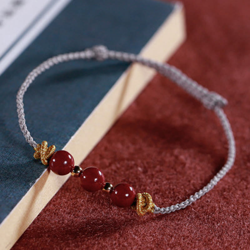 Bracelet apaisant en cinabre coloré pour la clarté mentale et l'équilibre