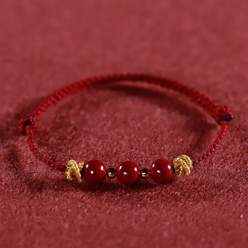 Bracelet apaisant en cinabre coloré pour la clarté mentale et l'équilibre