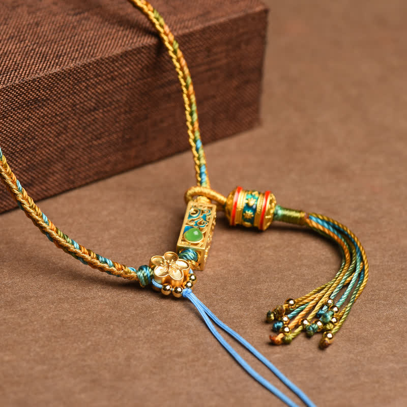 Collier spirituel en cuivre coloré pour la richesse