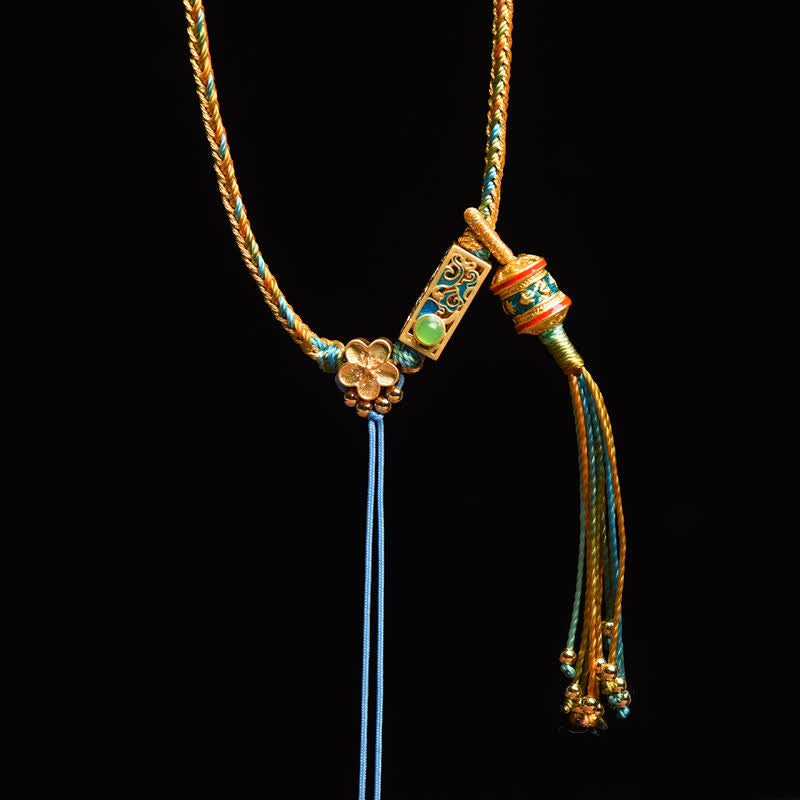 Collier spirituel en cuivre coloré pour la richesse