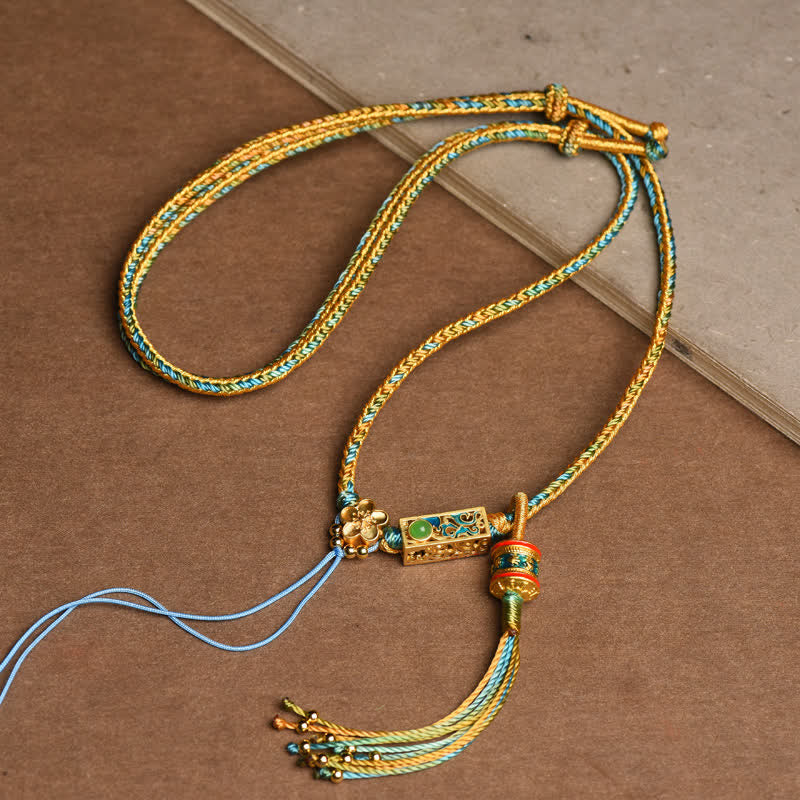 Collier spirituel en cuivre coloré pour la richesse
