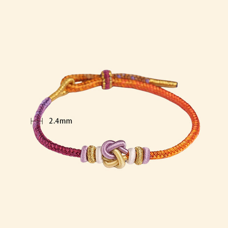 Bracelet de protection spirituel réglable en corde colorée avec nœud en forme de cœur