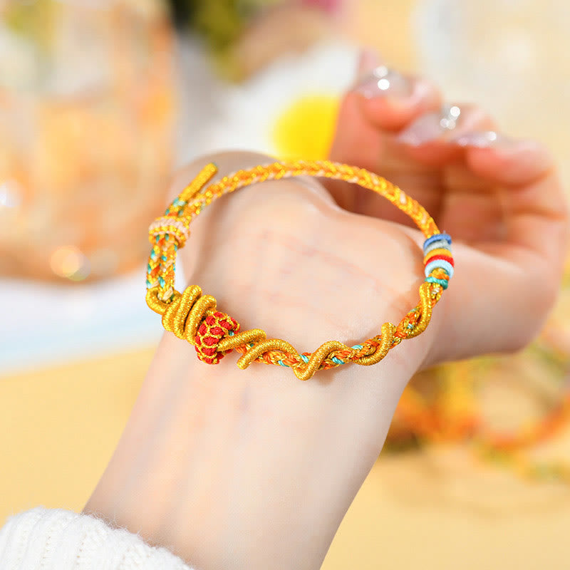 Bracelet porte-bonheur serpent dragon coloré Année du serpent
