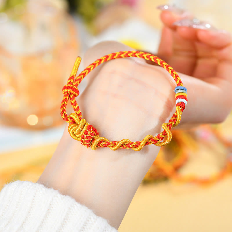 Bracelet porte-bonheur serpent dragon coloré Année du serpent