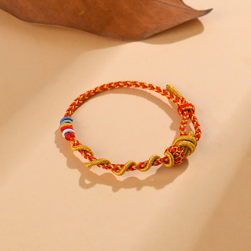 Bracelet porte-bonheur serpent dragon coloré Année du serpent