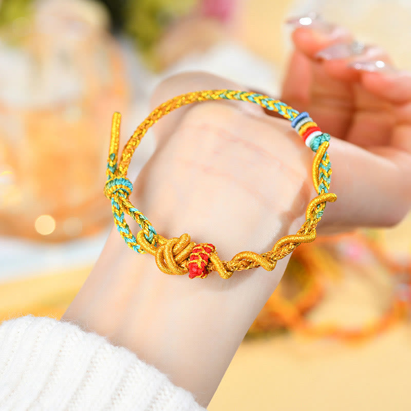 Bracelet porte-bonheur serpent dragon coloré Année du serpent