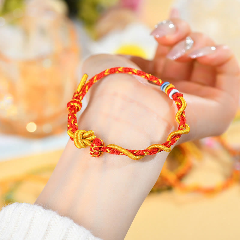 Bracelet porte-bonheur serpent dragon coloré Année du serpent
