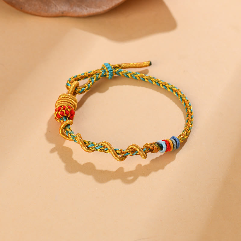 Bracelet porte-bonheur serpent dragon coloré Année du serpent