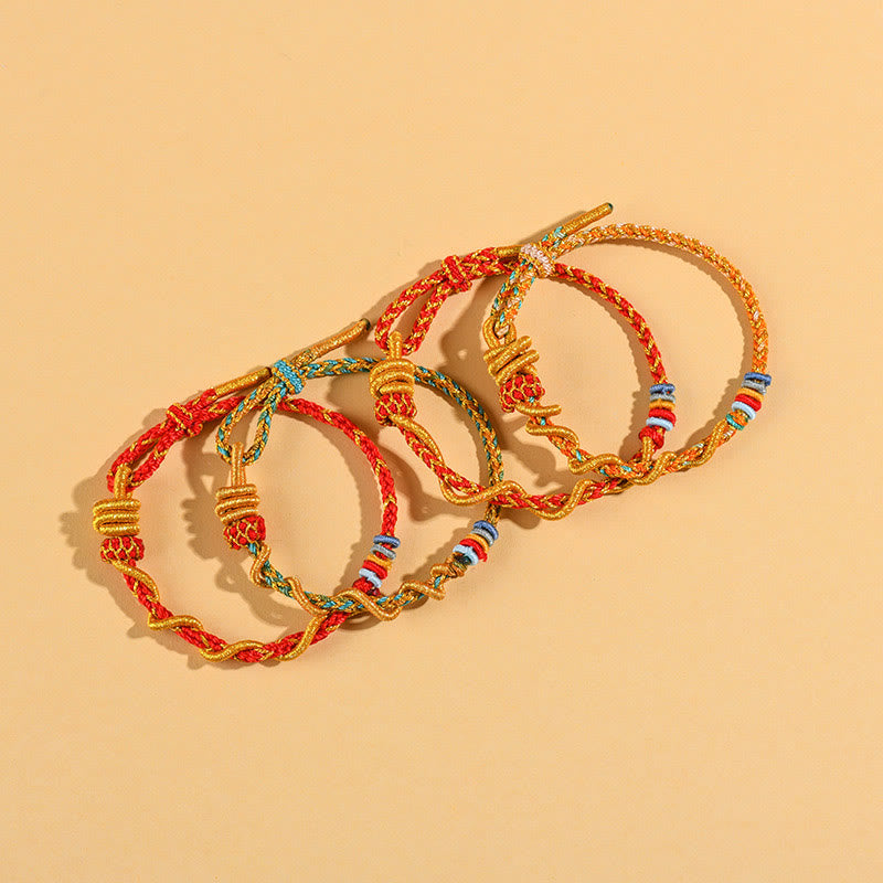 Bracelet porte-bonheur serpent dragon coloré Année du serpent