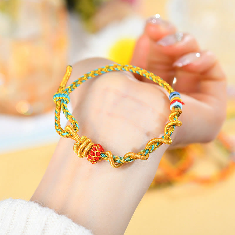 Bracelet porte-bonheur serpent dragon coloré Année du serpent