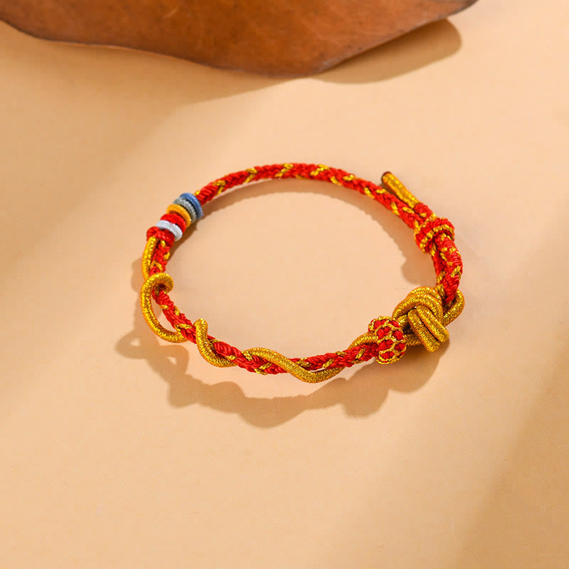 Bracelet porte-bonheur serpent dragon coloré Année du serpent