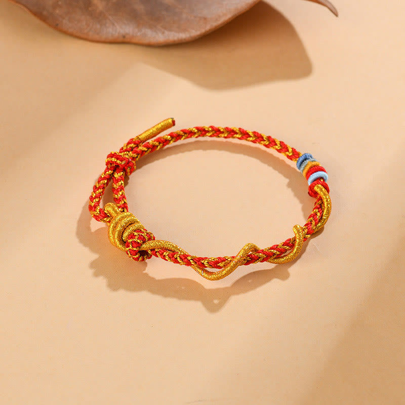 Bracelet porte-bonheur serpent dragon coloré Année du serpent