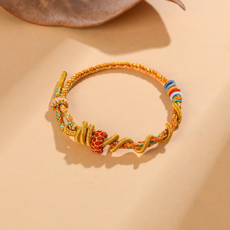 Bracelet porte-bonheur serpent dragon coloré Année du serpent
