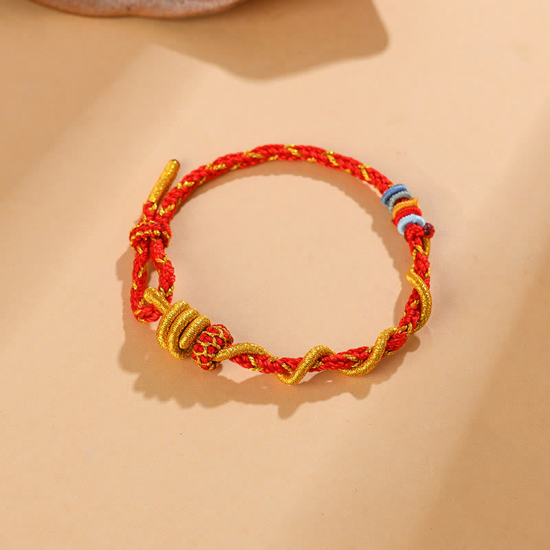 Bracelet porte-bonheur serpent dragon coloré Année du serpent