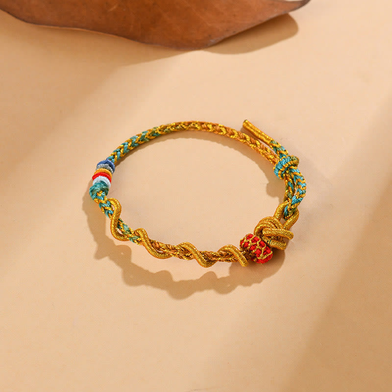 Bracelet porte-bonheur serpent dragon coloré Année du serpent