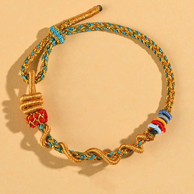 Bracelet porte-bonheur serpent dragon coloré Année du serpent