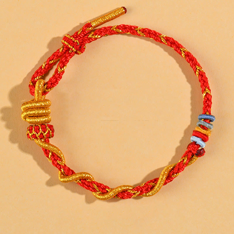 Bracelet porte-bonheur serpent dragon coloré Année du serpent