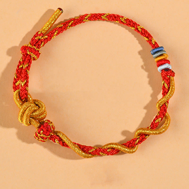 Bracelet porte-bonheur serpent dragon coloré Année du serpent