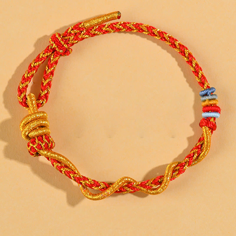 Bracelet porte-bonheur serpent dragon coloré Année du serpent