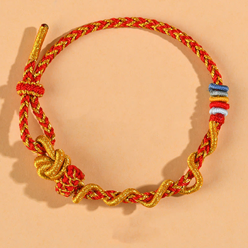 Bracelet porte-bonheur serpent dragon coloré Année du serpent