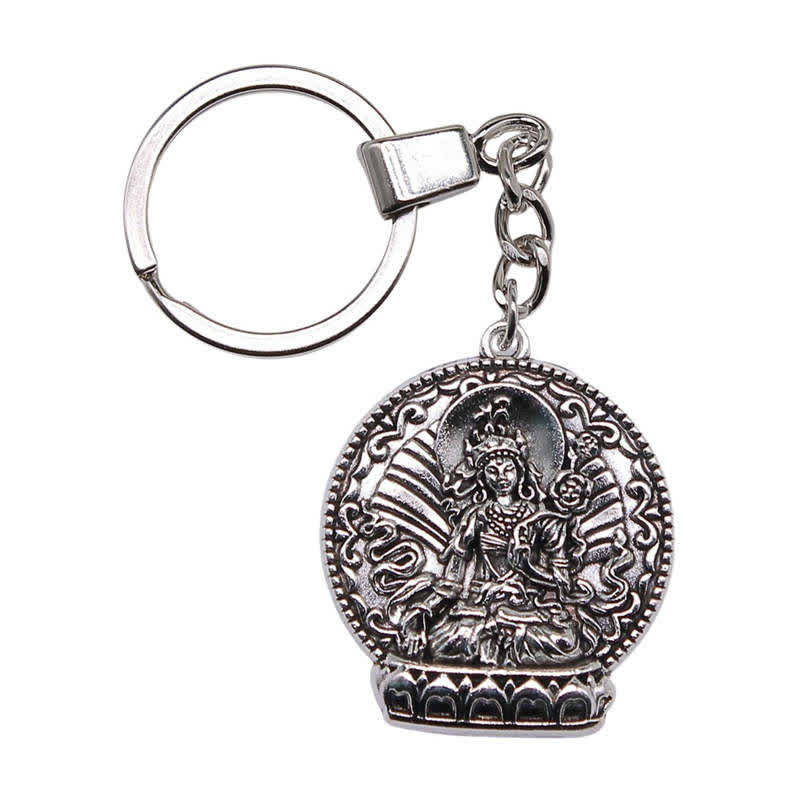 Porte-clés Bouddha de la Sérénité de la Compassion en alliage de bronze ou d'argent