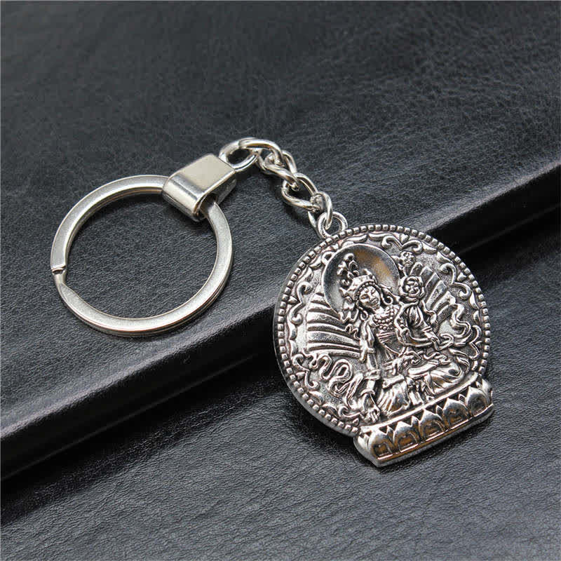 Porte-clés Bouddha de la Sérénité de la Compassion en alliage de bronze ou d'argent