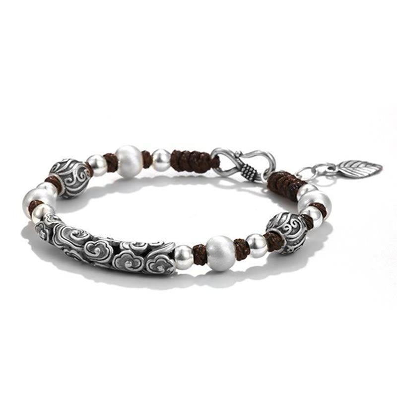 Bracelet spirituel nuage de bon augure en cuivre et argent sterling 999