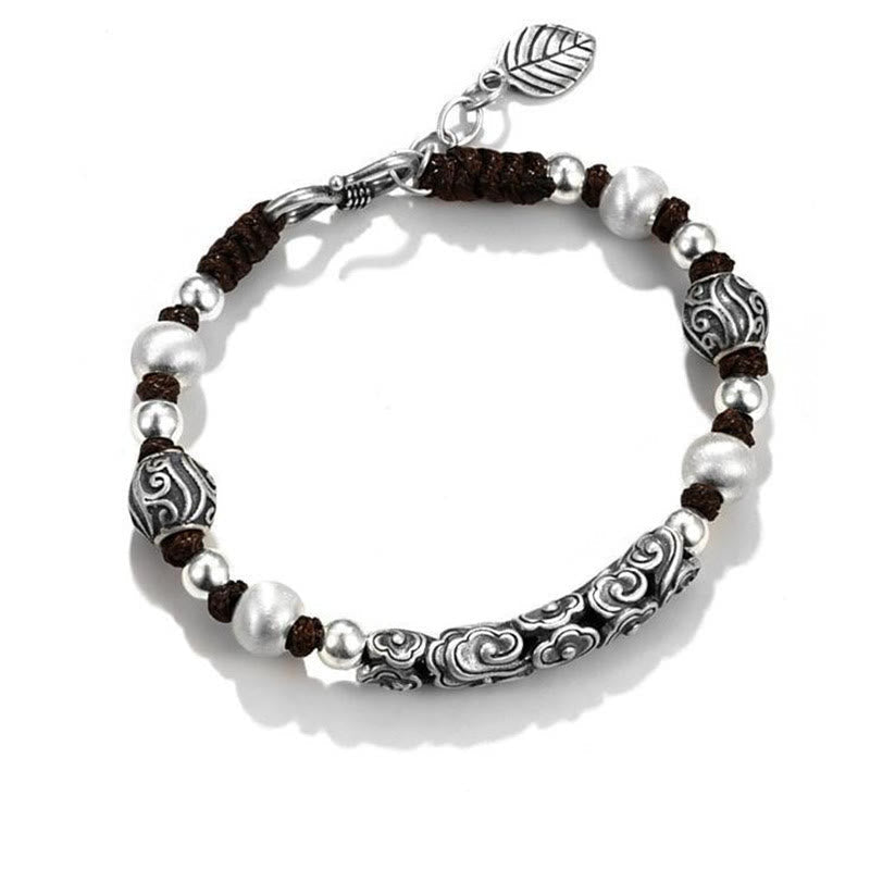 Bracelet spirituel nuage de bon augure en cuivre et argent sterling 999