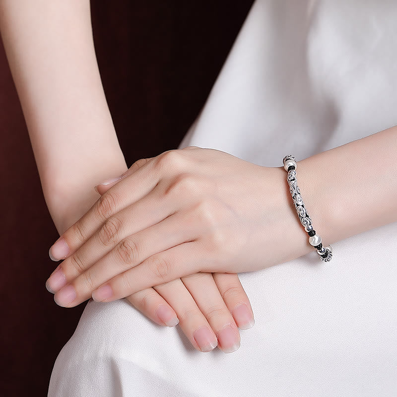 Bracelet spirituel nuage de bon augure en cuivre et argent sterling 999