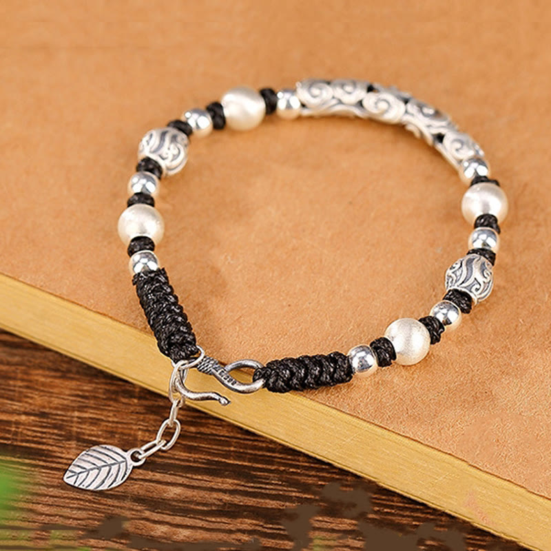 Bracelet spirituel nuage de bon augure en cuivre et argent sterling 999