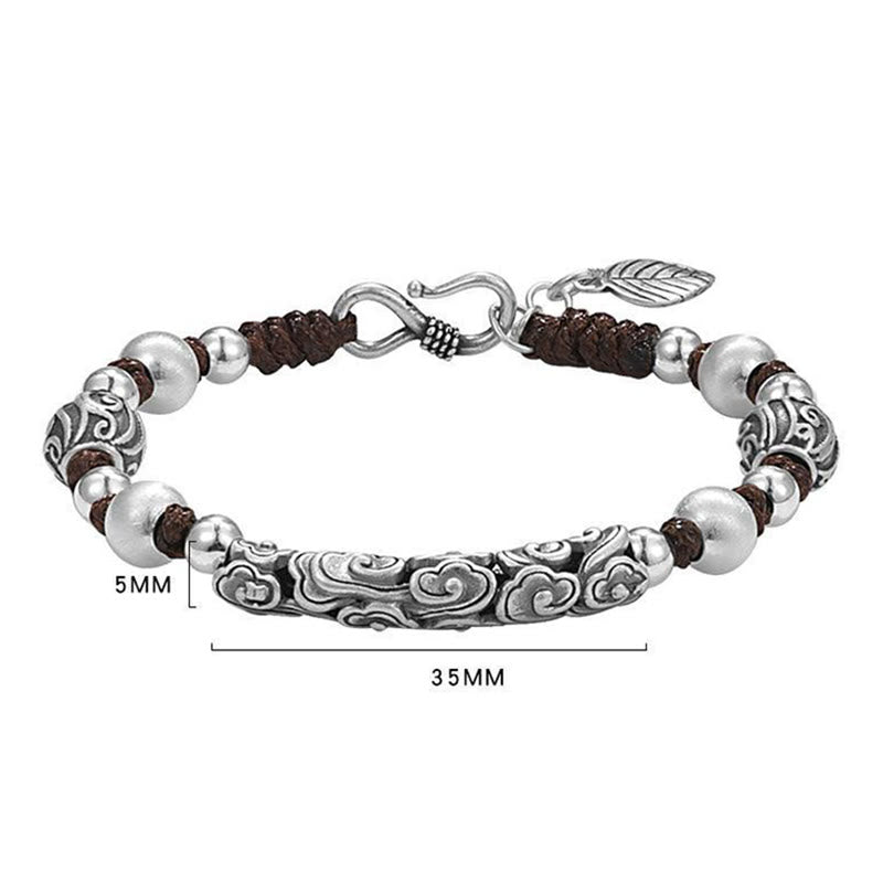 Bracelet spirituel nuage de bon augure en cuivre et argent sterling 999