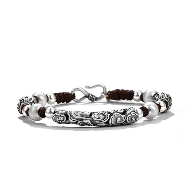 Bracelet spirituel nuage de bon augure en cuivre et argent sterling 999