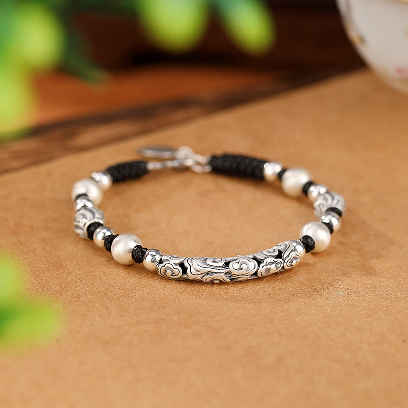 Bracelet spirituel nuage de bon augure en cuivre et argent sterling 999
