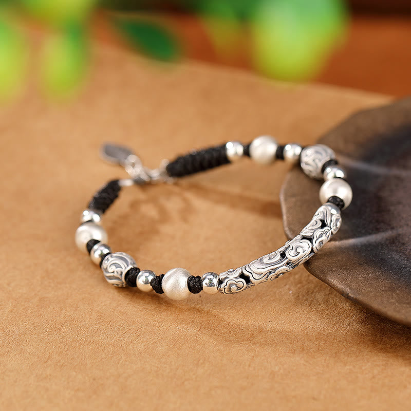 Bracelet spirituel nuage de bon augure en cuivre et argent sterling 999
