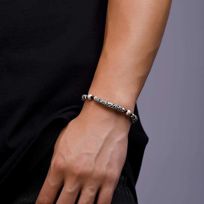Bracelet spirituel nuage de bon augure en cuivre et argent sterling 999
