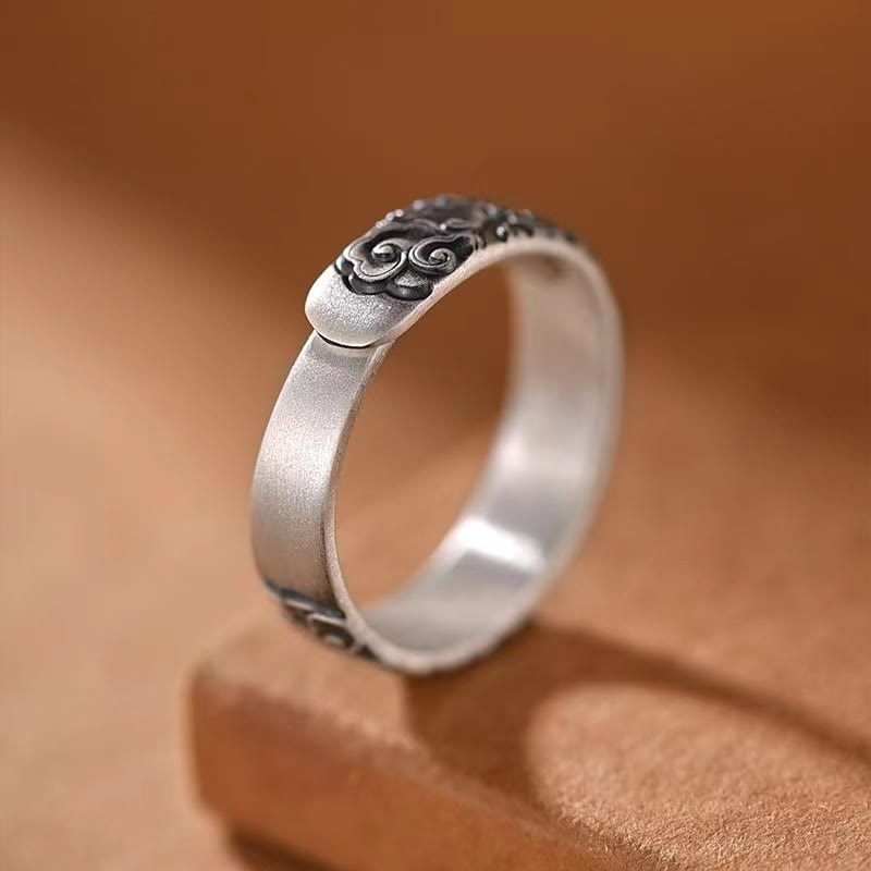 Bague porte-bonheur spirituelle réglable en cuivre avec nuages ​​de bon augure