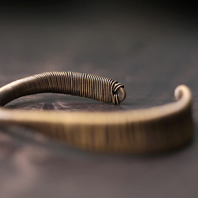Bracelet manchette ajustable en cuivre pour la chance et la richesse | Bracelets spirituels