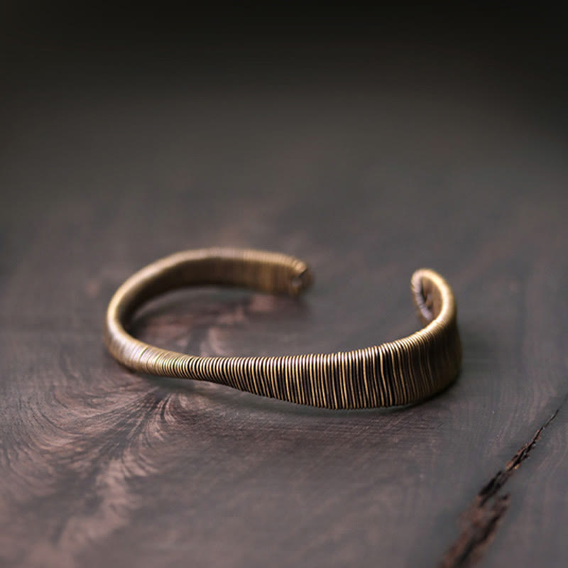 Bracelet manchette ajustable en cuivre pour la chance et la richesse | Bracelets spirituels