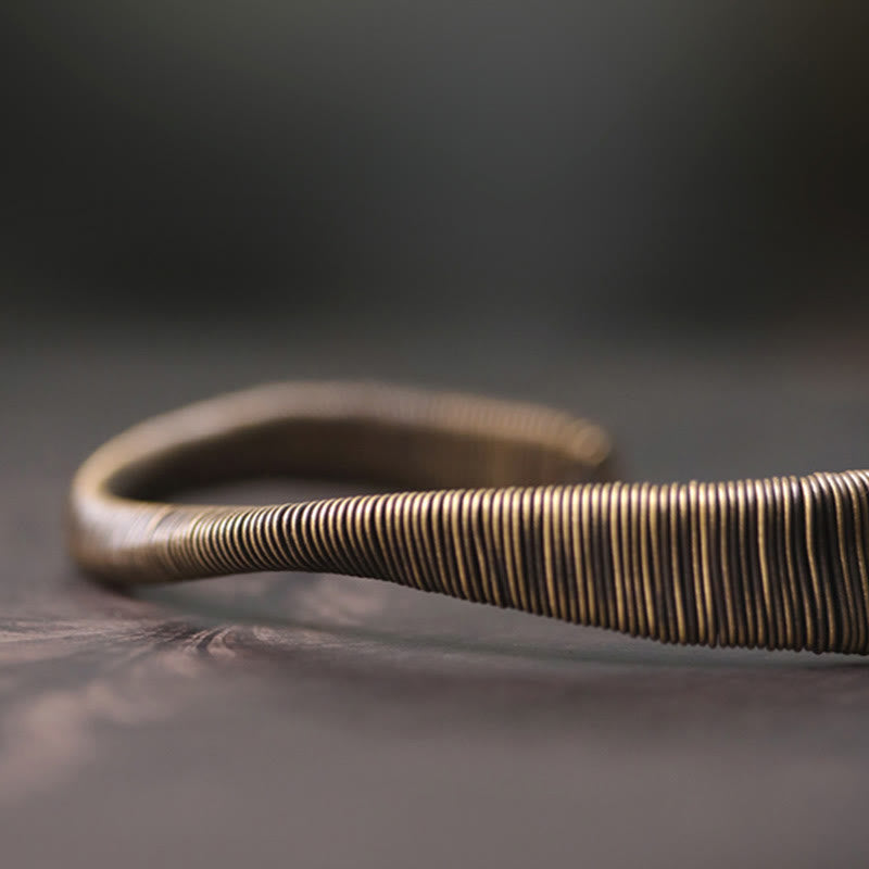 Bracelet manchette ajustable en cuivre pour la chance et la richesse | Bracelets spirituels