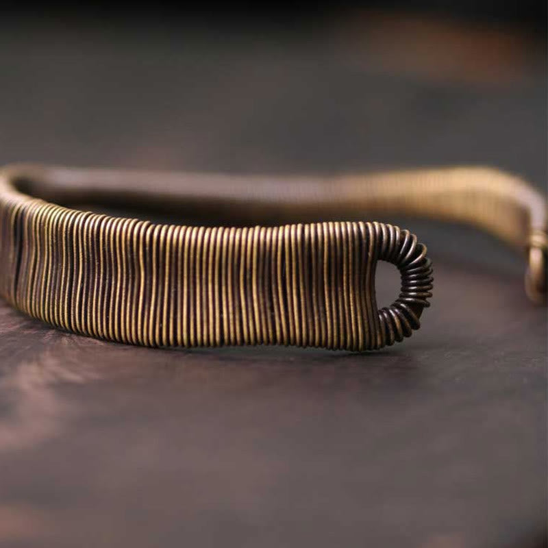 Bracelet manchette ajustable en cuivre pour la chance et la richesse | Bracelets spirituels