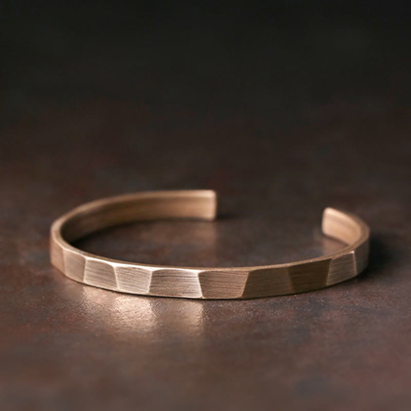 Bracelet manchette ajustable en cuivre pour la richesse et l'équilibre | Spirituel