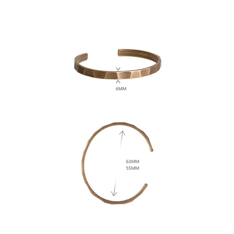 Bracelet manchette ajustable en cuivre pour la richesse et l'équilibre | Spirituel
