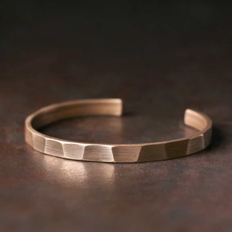 Bracelet manchette ajustable en cuivre pour la richesse et l'équilibre | Spirituel