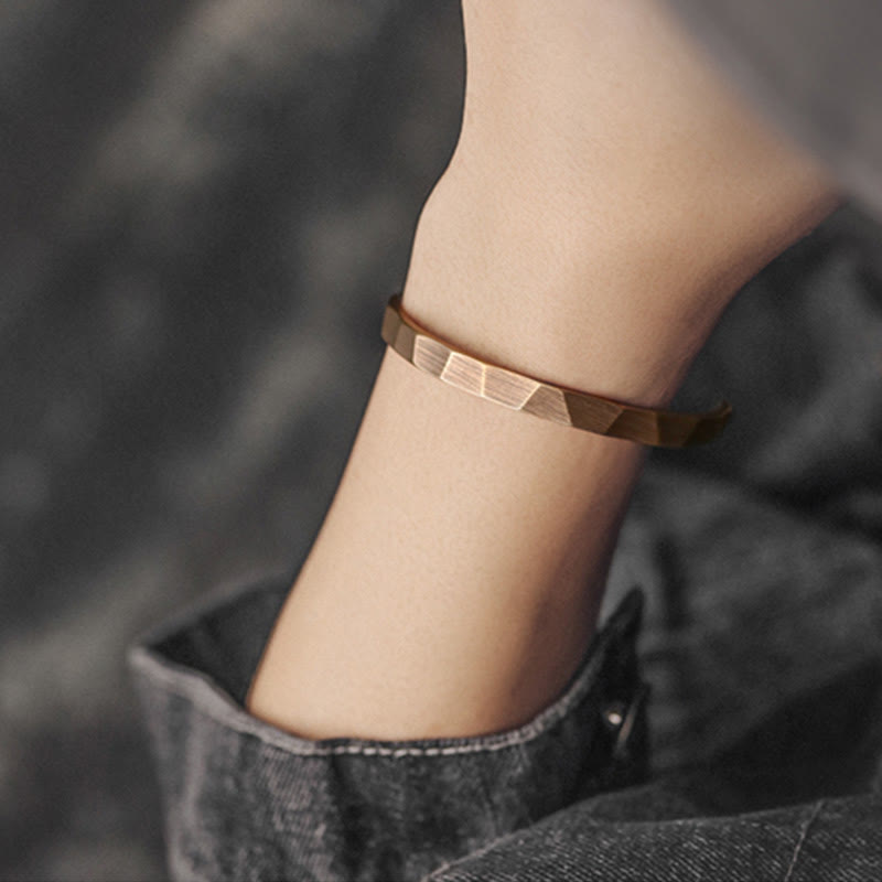 Bracelet manchette ajustable en cuivre pour la richesse et l'équilibre | Spirituel