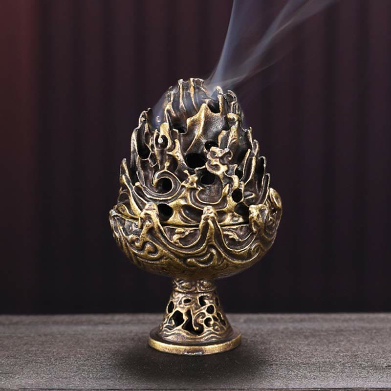 Brûle-encens tibétain en alliage de cuivre 4,5 cm Mini méditation