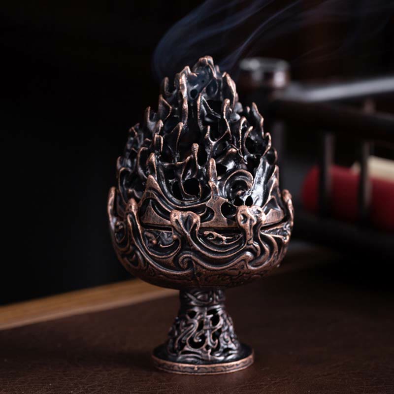 Brûle-encens tibétain en alliage de cuivre 4,5 cm Mini méditation