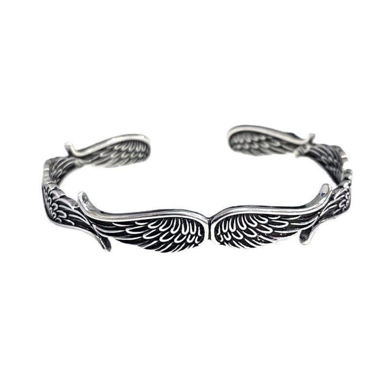 Bracelet manchette porte-bonheur en cuivre avec ailes d'ange pour la guérison spirituelle